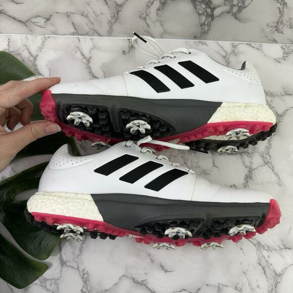 Adidas Mens Adipower Boost 3 Golf Shoes Trainers Size 9 White Pink Trim main image 11